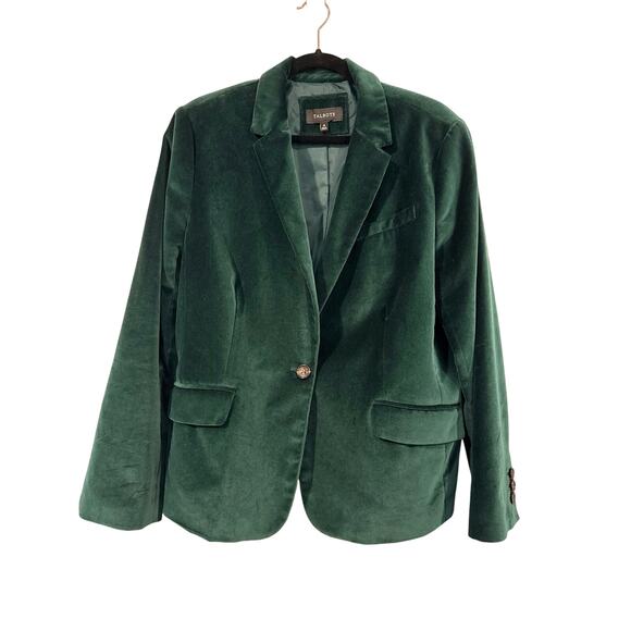Talbots Jackets & Blazers - Talbots Forest Green Velvet Blazer, 18